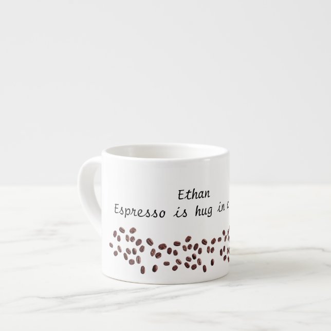 Xícara De Espresso Dama personalizada, amantes Expresso, (Frente Esquerda)