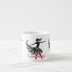 Xícara De Espresso Dançarino Africano Silhouette Art Thunder_Thunder_