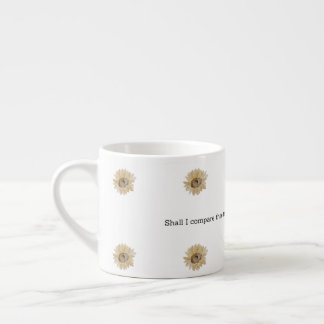 Xícara De Espresso Decoração de Citação de Verão de Shakespeare para 