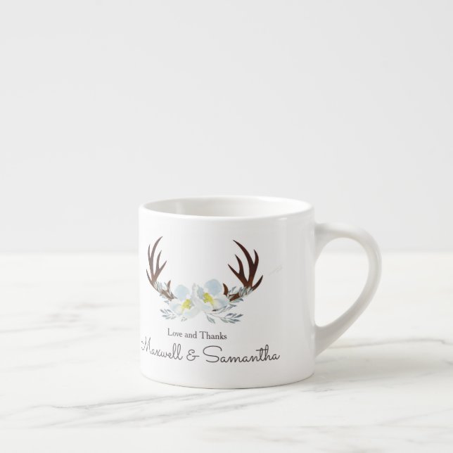 Xícara De Espresso DEER ANTLER Rustic Sage Favorito do Casamento Verd (Direita)