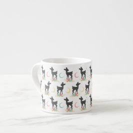 Xícara De Espresso Deer Pattern, Baby Deer, Boho, Flores, Lua