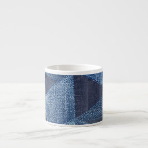 Xícara De Espresso Denim Urban: Patchwork Disparada.