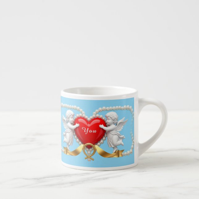 Xícara De Espresso Desenho de Coração Romântico (Direita)
