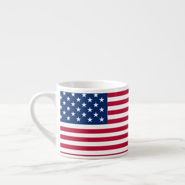 Xícara De Espresso Desenho de Orgulho da Bandeira Americana dos EUA (Esquerda)