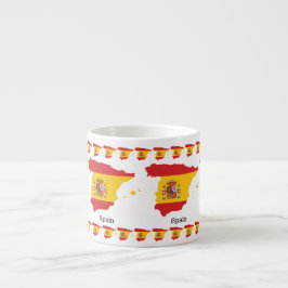 Xícara De Espresso Desenho de Souvenir com Bandeira da Espanha dentro