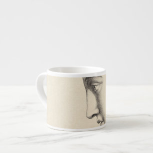 Xícara De Espresso Desenho do francês da antiguidade da cara do home