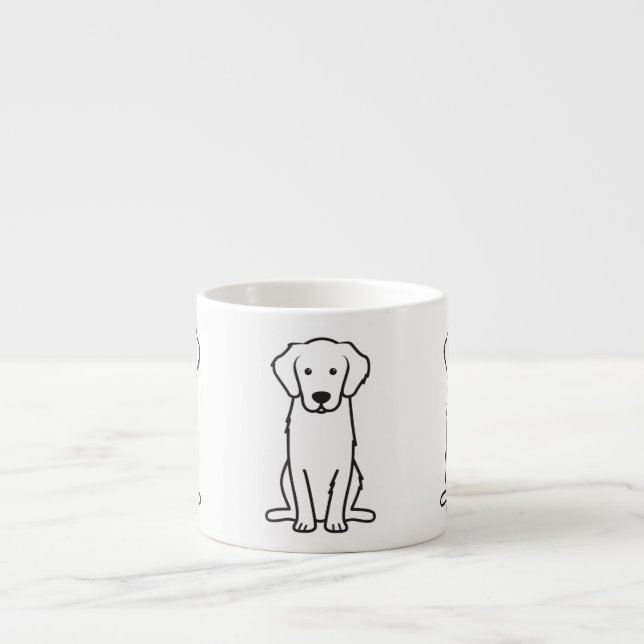 Xícara De Espresso Desenhos animados do cão do golden retriever (Frente)