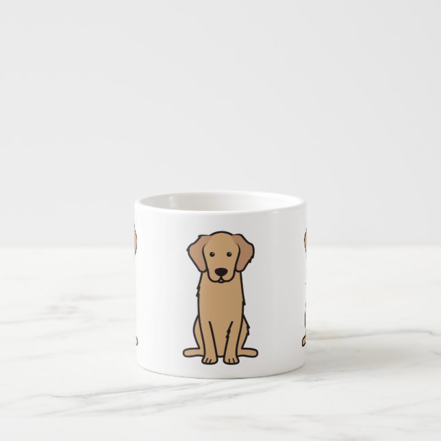 Xícara De Espresso Desenhos animados do cão do golden retriever (Frente)