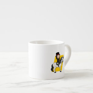 Xícara De Espresso Desenhos animados do cavaleiro do cavalo do