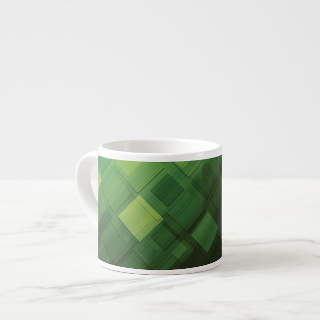 Xícara De Espresso Design abstrato verde da tecnologia (Frente Esquerda)