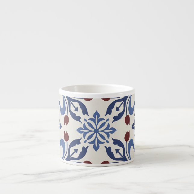 Xícara De Espresso Design da Potência Majolica Damask (Frente)