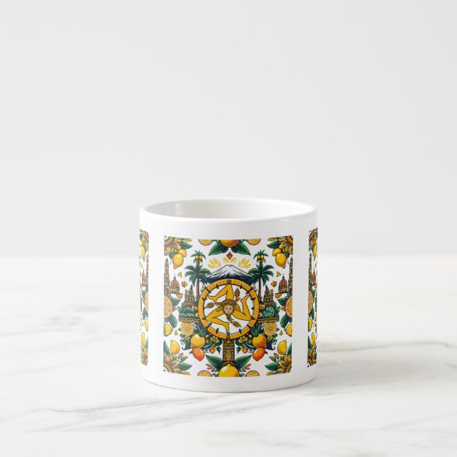 Xícara De Espresso Design da Trinacria Siciliana (Frente)