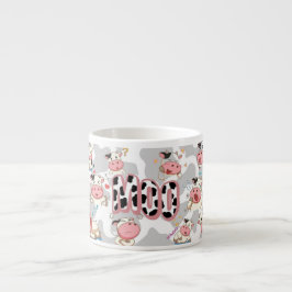 Xícara De Espresso Design de desenho animado “Vaca Fofo”