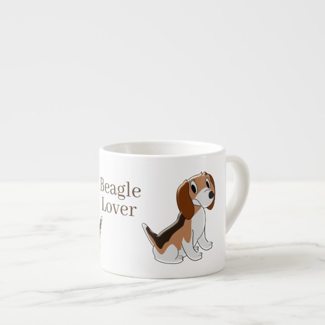Xícara De Espresso Design do Cachorro do Beagle (Frente Esquerda)
