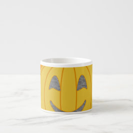 Xícara De Espresso Design Halloween Laranja Cheio de Pumpkin