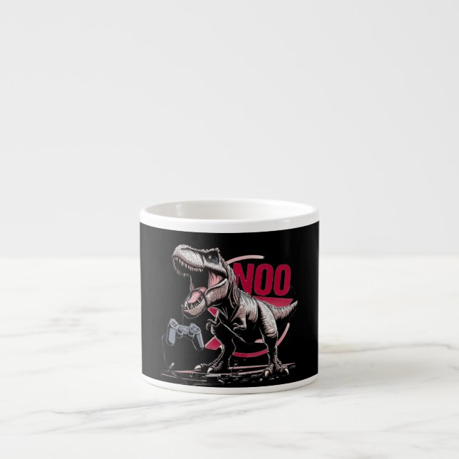 Xícara De Espresso Design T-Rex Gamer Rage No More (Frente)