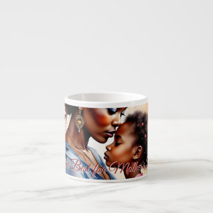 Xícara De Espresso Dia das Mães Arte de Amor em Aquarela Africana