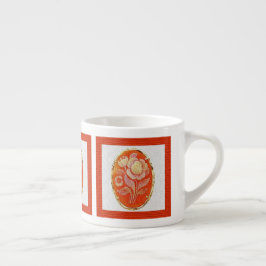Xícara De Espresso Dia de as mães Vintage Floral Cameo