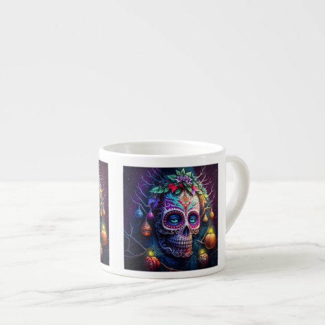 Xícara De Espresso Dia de Natal dos Mortos Espresso Mug (Frente Esquerda)