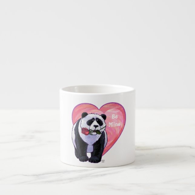 Xícara De Espresso Dia de os namorados do Urso Panda (Frente)