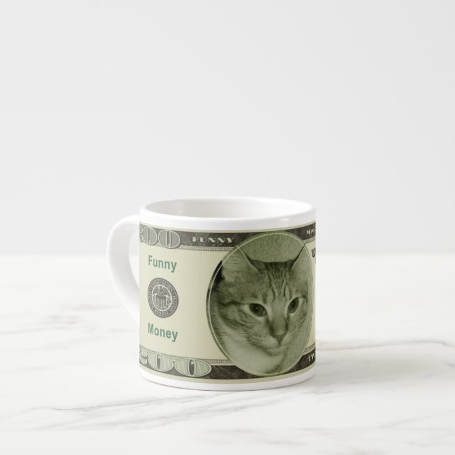 Xícara De Espresso Dinheiro Engraçado (Frente Esquerda)