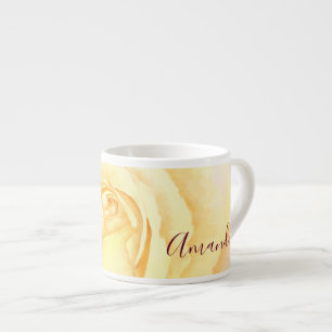 Xícara De Espresso Doce Rosa Amarela Bonita