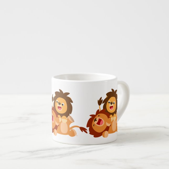 Xícara De Espresso Dois Bons Leões De Cartoon Espresso Mug (Frente Esquerda)