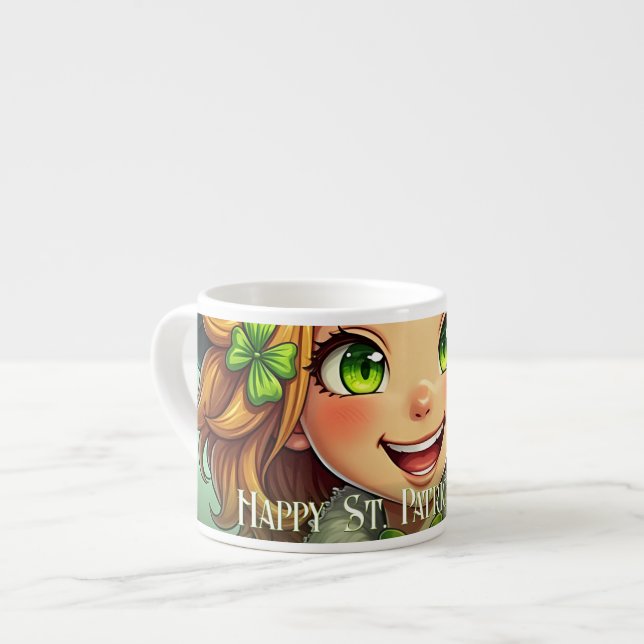 Xícara De Espresso Duende Alegre - Dia de São Patrício Sorte (Frente Esquerda)