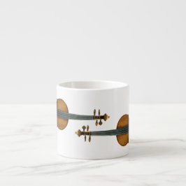 Xícara De Espresso Duo do violino de Stradivari reproduzido no copo