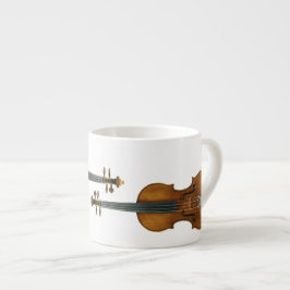 Xícara De Espresso Duo do violino de Stradivari reproduzido no copo