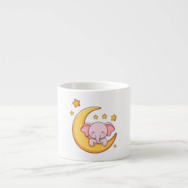 Xícara De Espresso Elefante de bebê bonito (Frente)