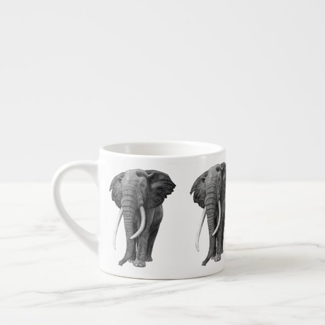 Xícara De Espresso Elefante-touro - Desenho a lápis (Esquerda)