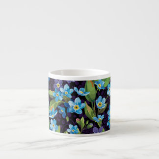 Xícara De Espresso Elegance Forget-Me-Not Floral Patterno