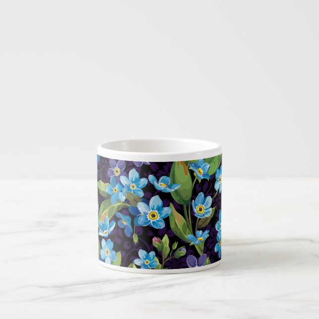 Xícara De Espresso Elegance Forget-Me-Not Floral Patterno (Frente)
