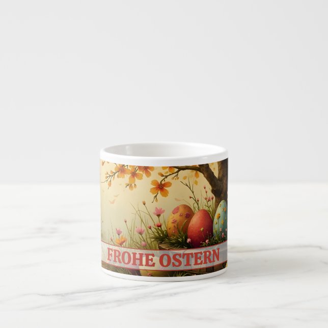 Xícara De Espresso Encanto de flores de primavera com esplendor de ov (Frente)