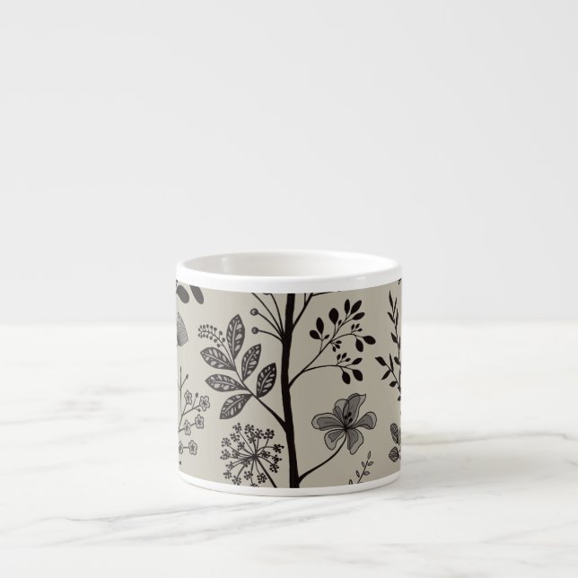 Xícara De Espresso Enchanted Vertical Garden Reverie XS black beige (Frente)