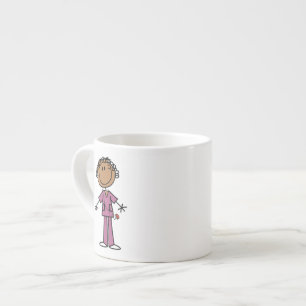 Xícara De Espresso Enfermeira Afro-Americana do Stick