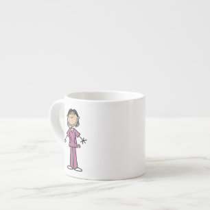 Xícara De Espresso Enfermeira asiática de punho feminino