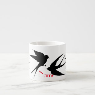 Xícara De Espresso Engolir Aves Silhouettes Thunder_Cove 