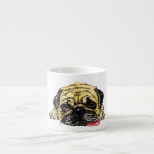 Xícara De Espresso Engraçada Taça Espresso com Cachorro Pug