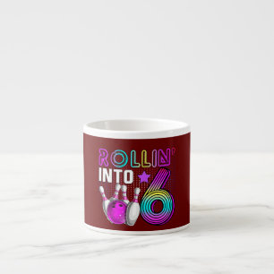 Xícara De Espresso Entrando nos 6 Aniversário de Boliche 6º Aniversár