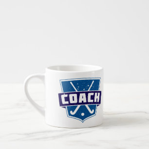 Xícara De Espresso Escudo do treinador de hóquei em campo