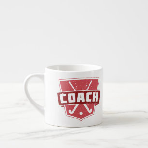 Xícara De Espresso Escudo do treinador de hóquei em campo