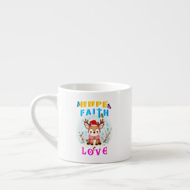 Xícara De Espresso Esperança Fé Amor (Esquerda)