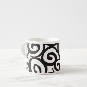 Xícara De Espresso Espirais Padrão Preto e Branco + suas ideias