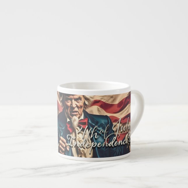 Xícara De Espresso Espírito de Liberdade em Vermelho, Branco e Azul (Frente Esquerda)