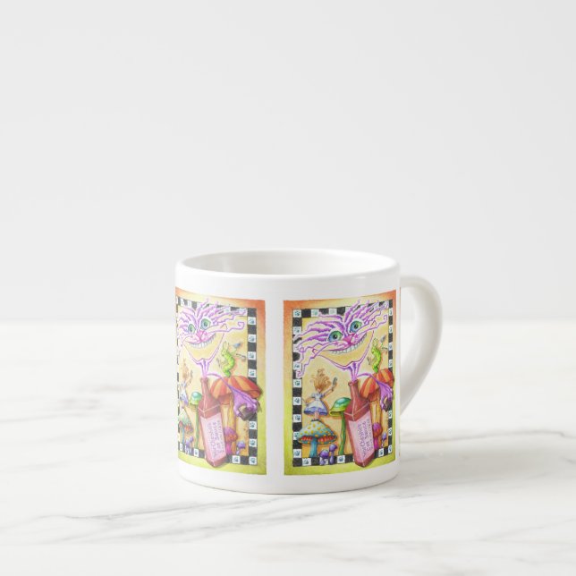 Xícara De Espresso ESPRESSO & CHINA CUPS - O GATO WorCHESHIRE (Frente Esquerda)