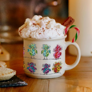 Xícara De Espresso Espresso Mug (Aves Whimsical 01)