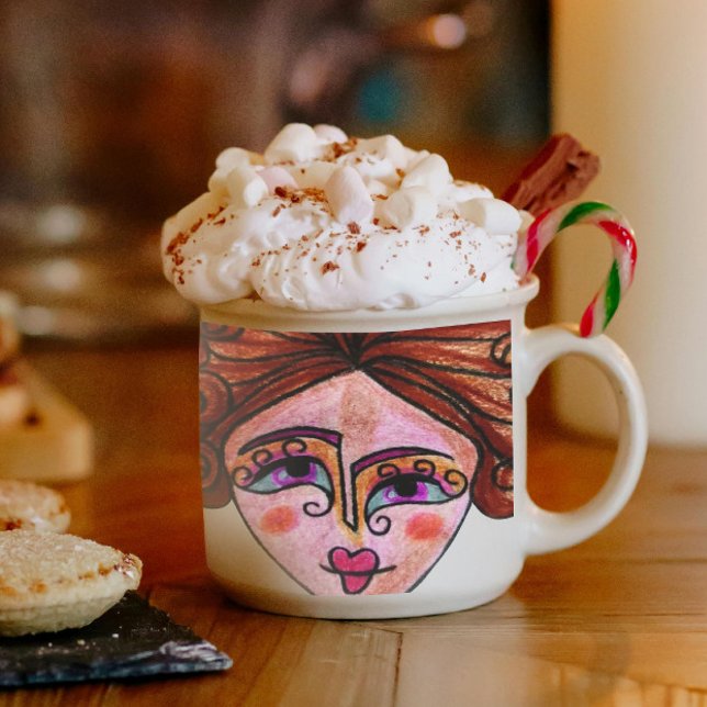 Xícara De Espresso Espresso Mug (Mulher Whimsical - 01) (Criador carregado)