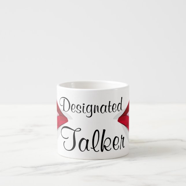 Xícara De Espresso Espresso Mug - "Talker Designado" (Frente)